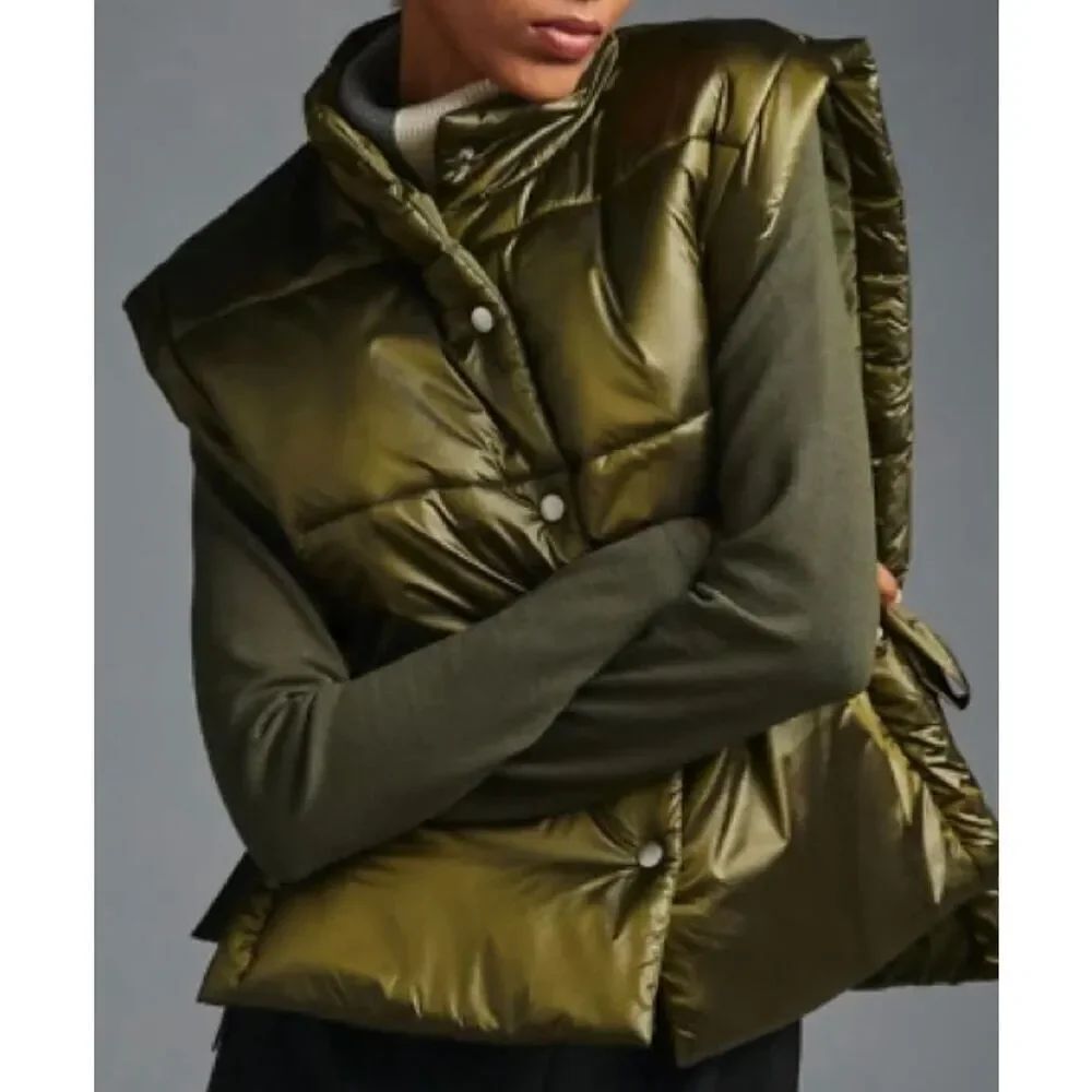 Anthropologie || Pilcro Packable Puffer Vest Tie Sides